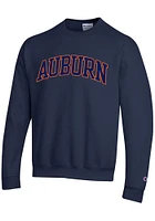 Champion Auburn Tigers Mens Navy Blue Powerblend Tackle Twill Long Sleeve Crew Sweatshirt