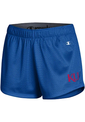 Champion Kansas Jayhawks Womens Blue Mesh Shorts