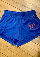 Champion Kansas Jayhawks Womens Blue Mesh Shorts