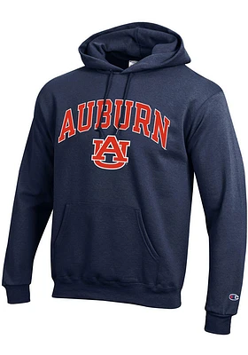 Champion Auburn Tigers Mens Navy Blue Powerblend Arch Mascot Long Sleeve Hoodie