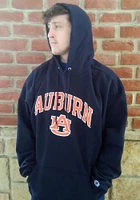 Champion Auburn Tigers Mens Navy Blue Powerblend Arch Mascot Long Sleeve Hoodie