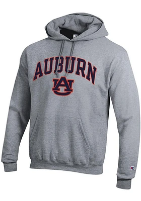 Champion Auburn Tigers Mens Grey Powerblend Arch Mascot Long Sleeve Hoodie