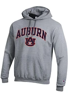 Champion Auburn Tigers Mens Grey Powerblend Arch Mascot Long Sleeve Hoodie
