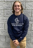 Champion John Carroll Blue Streaks Mens Navy Arch Mascot Long Sleeve Crew Sweatshirt