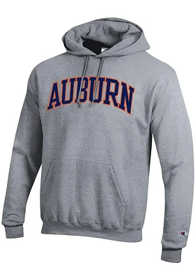 Champion Auburn Tigers Mens Grey Powerblend Twill Long Sleeve Hoodie
