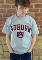 Champion Auburn Tigers Grey Arch Mascot Short Sleeve T Shirt