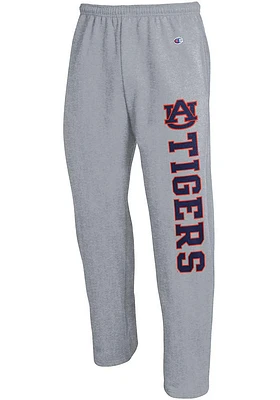 Champion Auburn Tigers Mens Grey Powerblend Open Bottom Sweatpants
