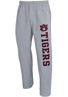 Champion Auburn Tigers Mens Grey Powerblend Open Bottom Sweatpants