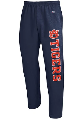 Champion Auburn Tigers Mens Navy Blue Powerblend Open Bottom Sweatpants
