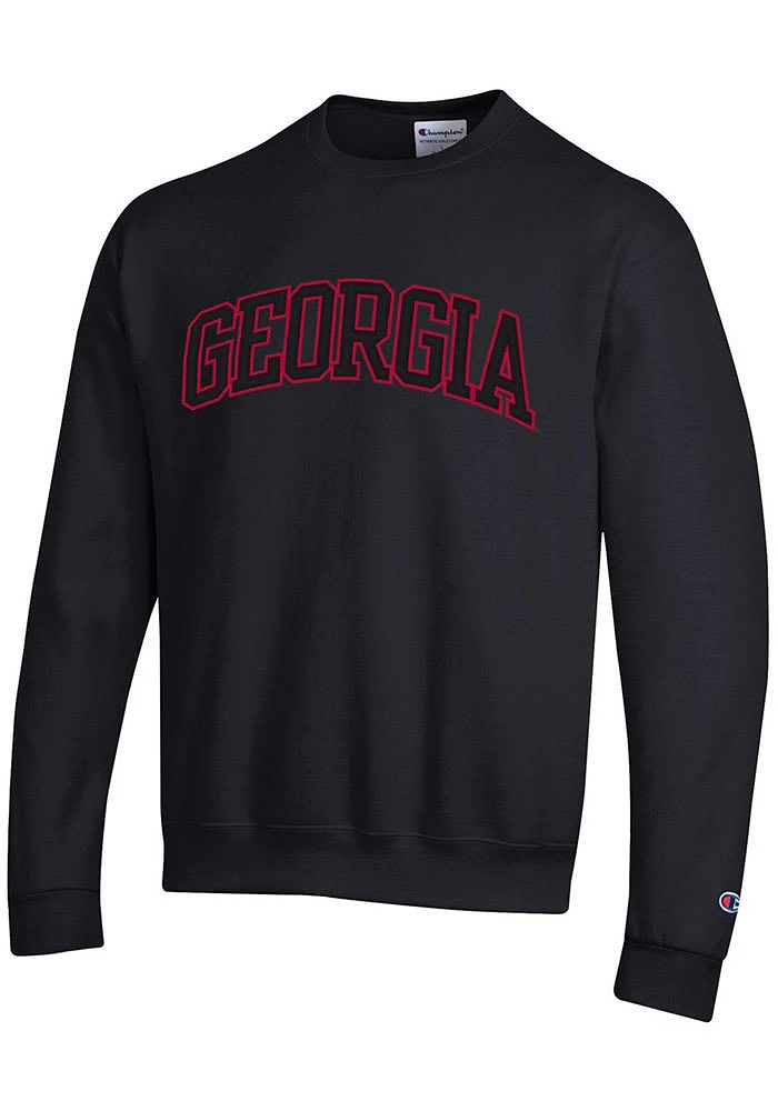 Champion Georgia Bulldogs Mens Powerblend Tackle Twill Long Sleeve Crew Sweatshirt