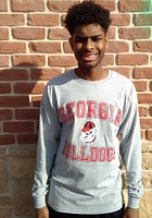 Champion Georgia Bulldogs Grey Number One Design Long Sleeve T Shirt