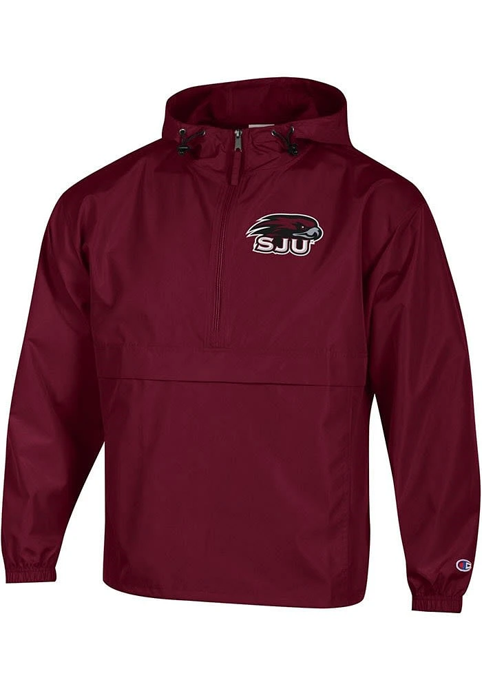 Champion Saint Josephs Hawks Mens Maroon Packable Light Weight Jacket