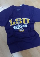 Champion LSU Tigers Purple Grandpa Graphic Short Sleeve T Shirt