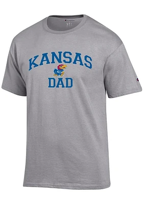 Champion Kansas Jayhawks Grey Dad Graphic Short Sleeve T Shirt