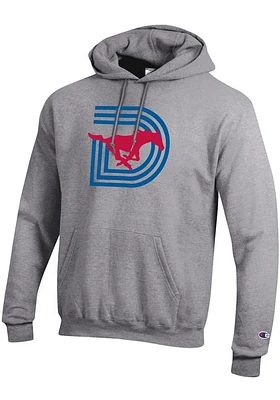 Champion SMU Mustangs Mens Grey Triple D Powerblend Long Sleeve Hoodie