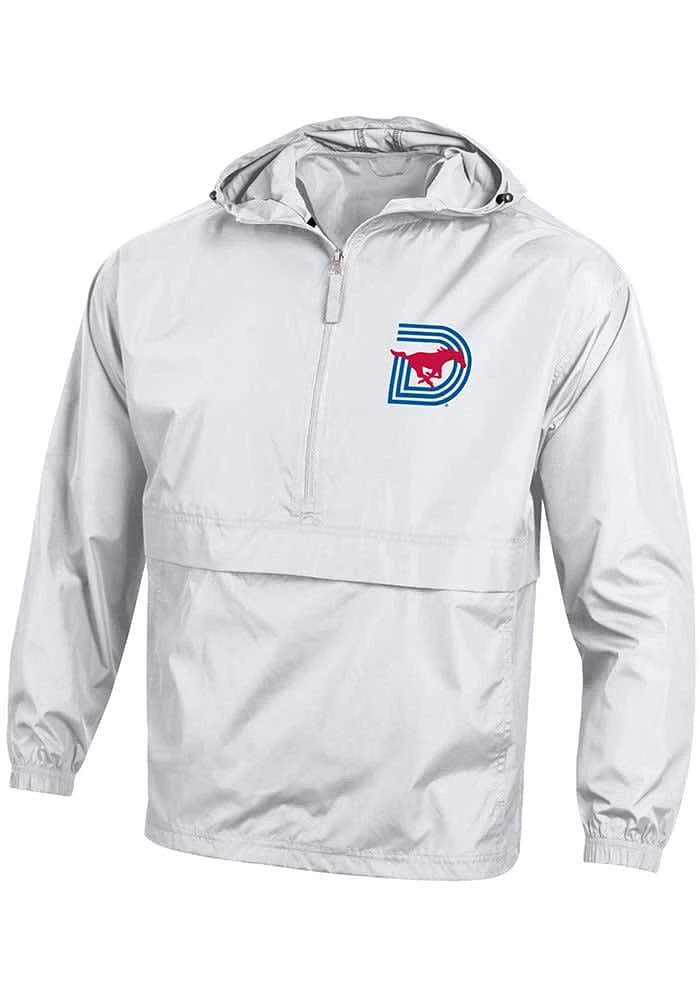 Champion SMU Mustangs Mens White Packable Triple D Logo Light Weight Jacket