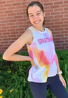 Champion Michigan State Spartans Womens Pink Watercolor Cloud Tank Top