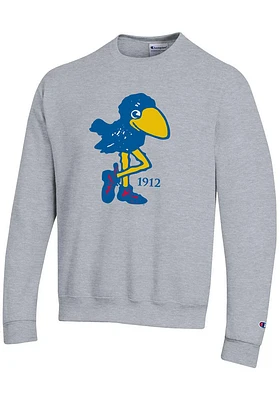 Champion Kansas Jayhawks Mens Vintage Logo Long Sleeve Crew Sweatshirt