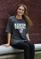 Champion Kansas Jayhawks Charcoal Baseball Short Sleeve T Shirt