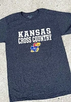 Champion Kansas Jayhawks Charcoal Cross Country Short Sleeve T Shirt