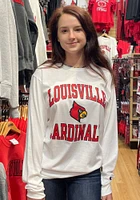 Champion Louisville Cardinals White Team Logo Long Sleeve T Shirt