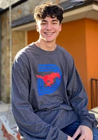 Champion SMU Mustangs Grey Triple D Long Sleeve T Shirt
