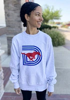 Champion SMU Mustangs Mens Grey Triple D Reverse Weave Long Sleeve Crew Sweatshirt