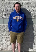 Champion Pitt Panthers Mens Blue Arch Mascot Long Sleeve Hoodie