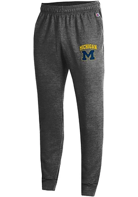 Champion Michigan Wolverines Mens Charcoal Powerblend Jogger Sweatpants