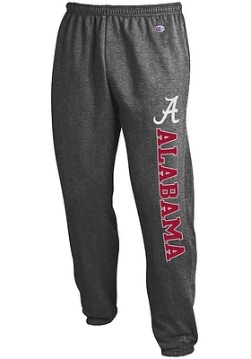 Champion Alabama Crimson Tide Mens Charcoal Powerblend Closed Bottom Sweatpants
