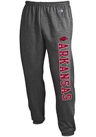 Champion Arkansas Razorbacks Mens Charcoal Powerblend Closed Bottom Sweatpants