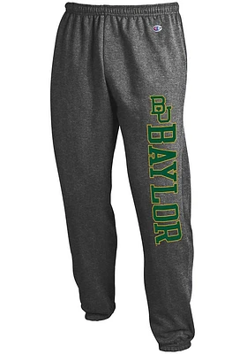 Champion Baylor Bears Mens Charcoal Powerblend Closed Bottom Sweatpants