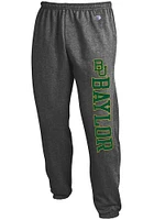 Champion Baylor Bears Mens Charcoal Powerblend Closed Bottom Sweatpants