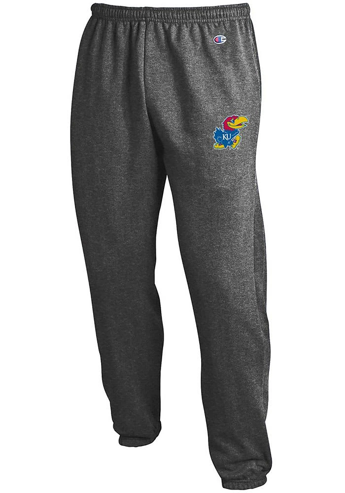 Champion Kansas Jayhawks Mens Charcoal Powerblend Sweatpants