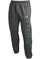 Champion La Salle Explorers Mens Charcoal Powerblend Closed Bottom Sweatpants