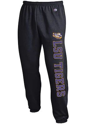 Champion LSU Tigers Mens Black Powerblend Closed Bottom Sweatpants