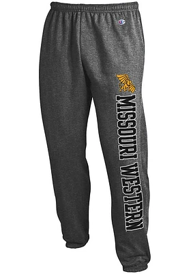 Champion Missouri Western Griffons Mens Charcoal Powerblend Closed Bottom Sweatpants