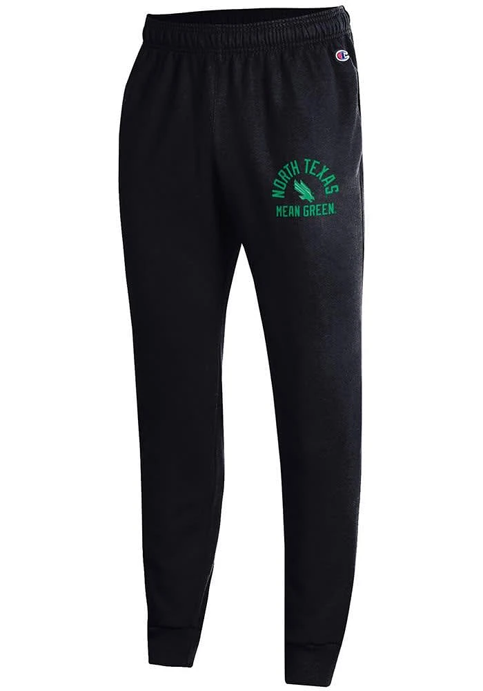 Champion North Texas Mean Green Mens Black Powerblend Jogger Sweatpants