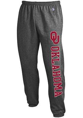 Champion Oklahoma Sooners Mens Charcoal Powerblend Closed Bottom Sweatpants