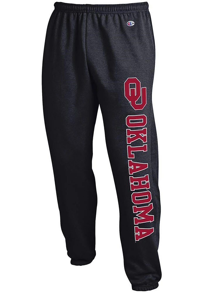 Champion Oklahoma Sooners Mens Black Powerblend Closed Bottom Sweatpants