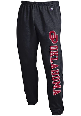 Champion Oklahoma Sooners Mens Black Powerblend Closed Bottom Sweatpants