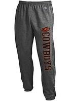 Champion Oklahoma State Cowboys Mens Charcoal Powerblend Closed Bottom Sweatpants