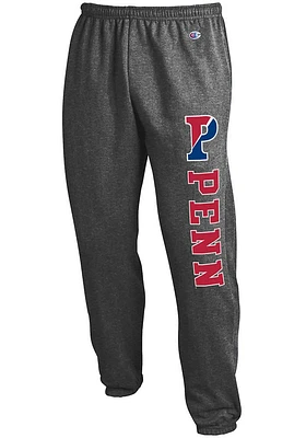 Champion Pennsylvania Quakers Mens Charcoal Powerblend Closed Bottom Sweatpants