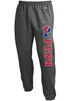 Champion Pennsylvania Quakers Mens Charcoal Powerblend Closed Bottom Sweatpants