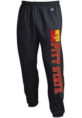 Champion Pitt State Gorillas Mens Black Powerblend Closed Bottom Sweatpants