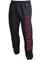Champion SMU Mustangs Mens Black Powerblend Closed Bottom Sweatpants