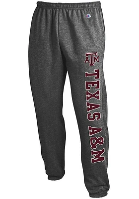 Champion Texas A&M Aggies Mens Charcoal Powerblend Closed Bottom Sweatpants