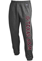 Champion Texas A&M Aggies Mens Charcoal Powerblend Closed Bottom Sweatpants