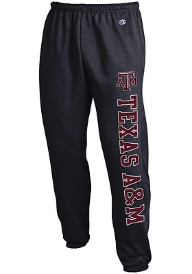 Champion Texas A&M Aggies Mens Black Powerblend Closed Bottom Sweatpants