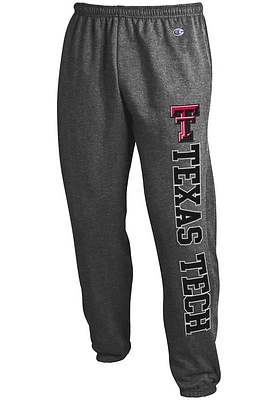 Champion Texas Tech Red Raiders Mens Charcoal Powerblend Closed Bottom Sweatpants